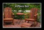 Handmade Deck and Patio Rocking Chair and Table Set, with Footstool: (4 Piece Set)