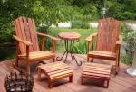 Handmade Deck and Patio Rocking Chair and Table Set, with 2 Footstools: (5 Piece Set)